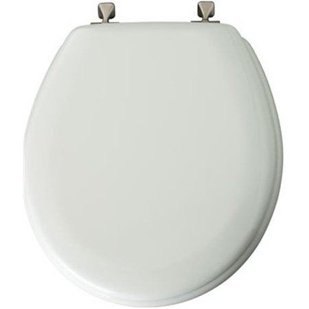 CHESTERFIELD LEATHER 44BN 000 White Round Wood Toilet Seat CH137418